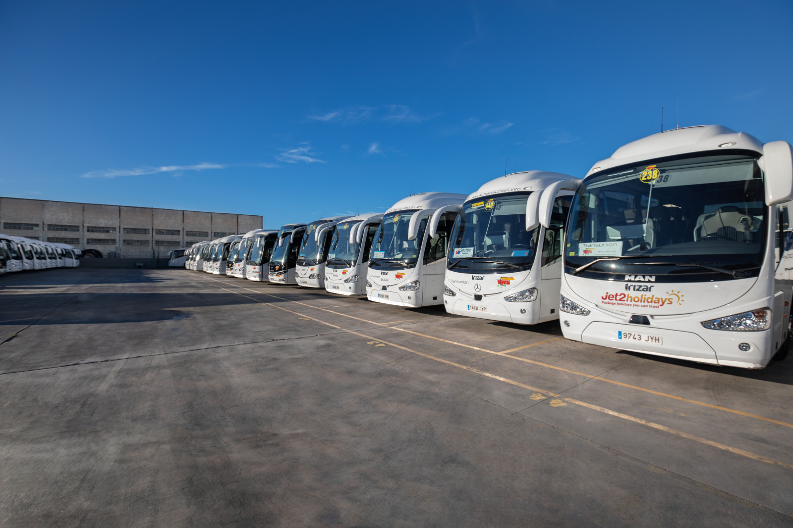 Transunion fleet at a transport hub